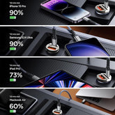 Fast charging performance comparison with regular and 100W car charger in vehicles
